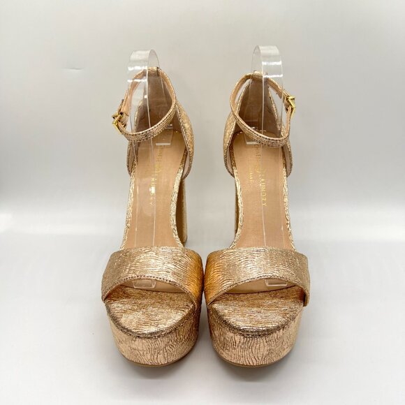 Chinese Laundry 10M‎ Asher Metallic Gold Platforms Heels Dress Sandals Shoes - Picture 2 of 14